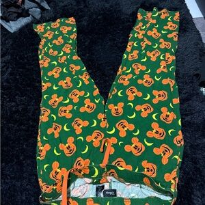 Disney Green and Orange Mickey Mouse Pajama Pants